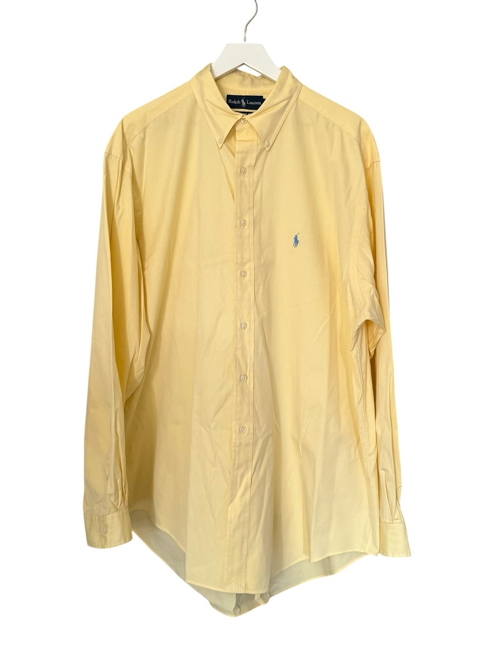 Ralph Lauren Classic Fit Mens 17.5 36/37 Oxford Yellow Cotton Button Down Shirt